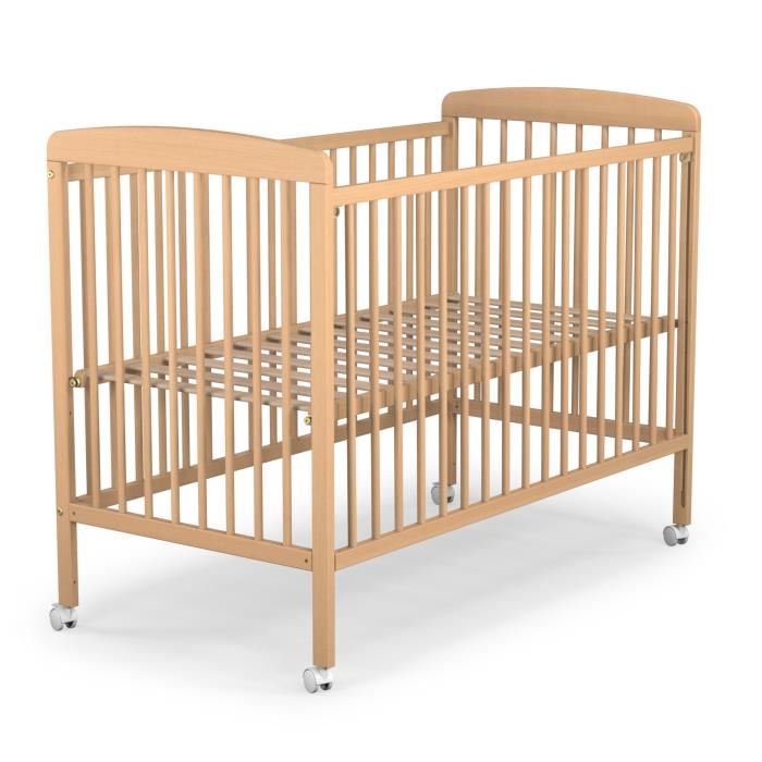 Lit Bébé 120x60 Cm Avec Barrière Coulissante - Matelas Inclus - Modèle Lapin - Fabrication UE, Norme EN-716