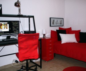 deco chambre ado rouge et blanc