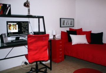 deco chambre ado rouge et blanc