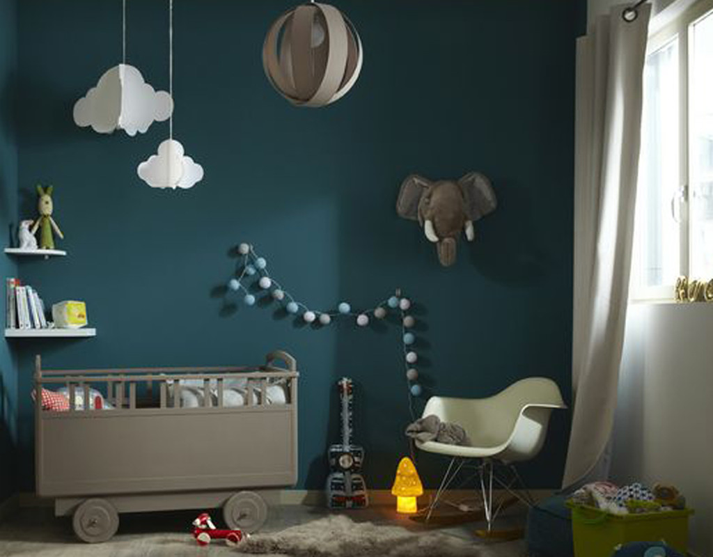 deco chambre bebe bleu canard