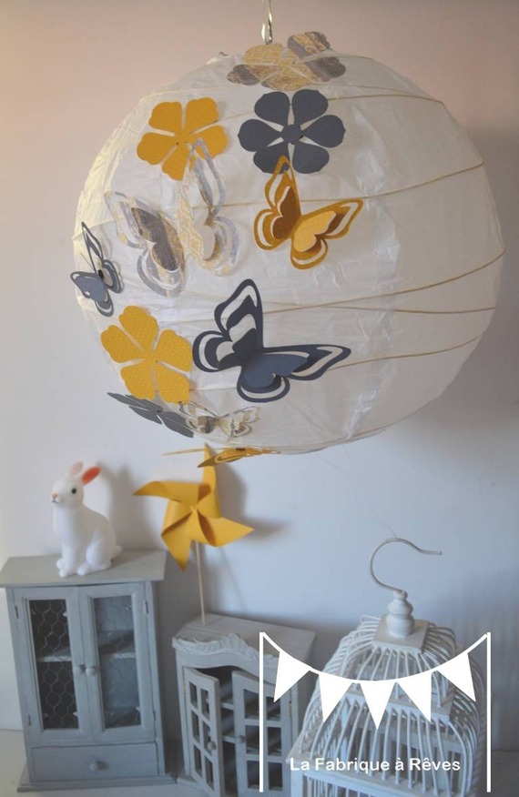 deco chambre bebe jaune et gris