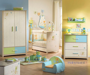 deco chambre bebe jaune et vert