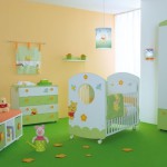 deco chambre bebe vert orange
