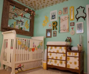 deco chambre bebe vert orange