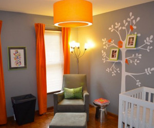 decoration chambre bebe orange