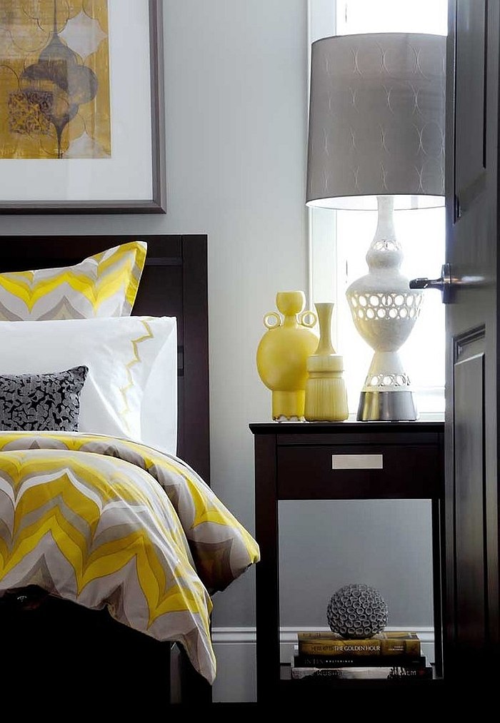 decoration chambre jaune et gris