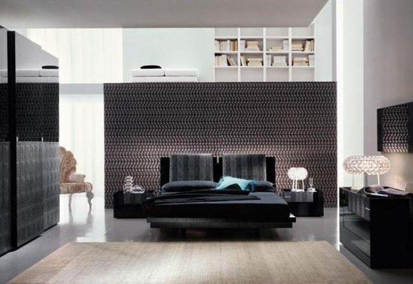 decoration chambre lit noir