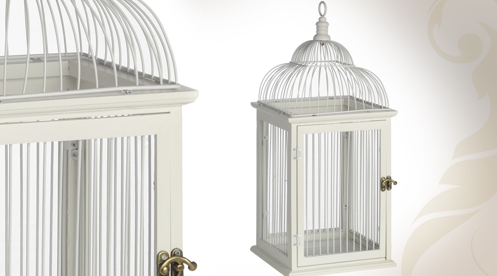 cage oiseau decorative en bois