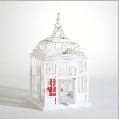 cage oiseau decorative en bois
