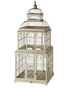 cage oiseau decorative en bois