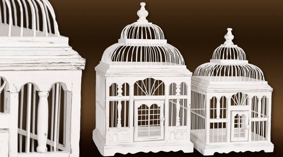 cage oiseau decorative en bois