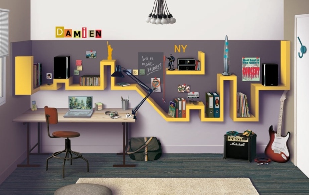 deco chambre ado jaune