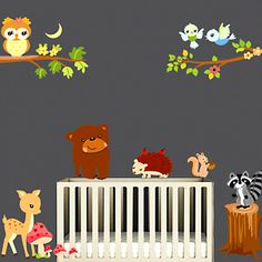 deco chambre bebe animaux de la foret