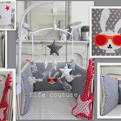 deco chambre bebe gris et rouge