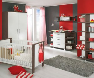 deco chambre bebe gris et rouge