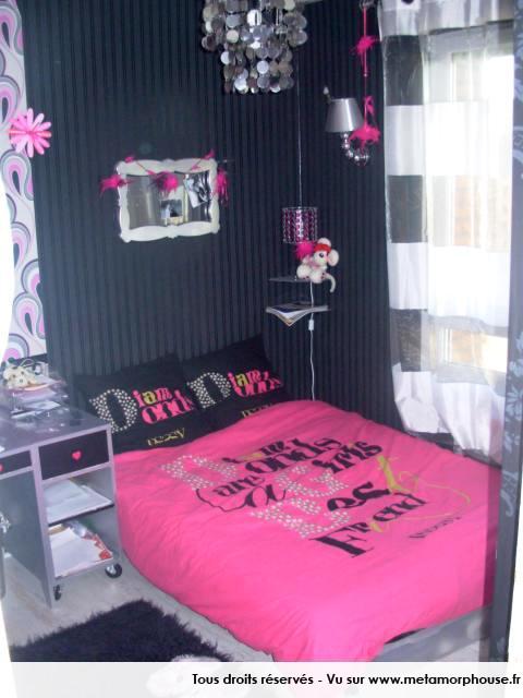 deco chambre fille rose et noir