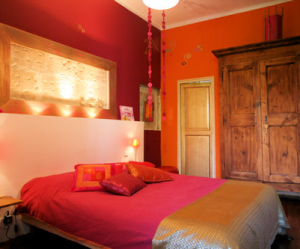 deco chambre orange marron
