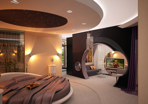 decoration chambre avec lit rond