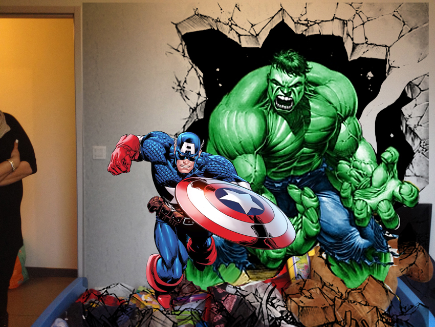 decoration chambre avengers