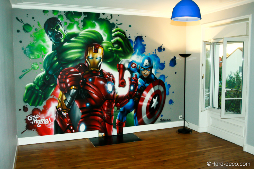 decoration chambre avengers