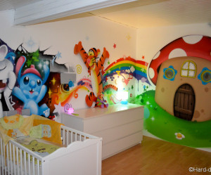 decoration chambre schtroumpf