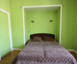 decoration chambre verte et marron