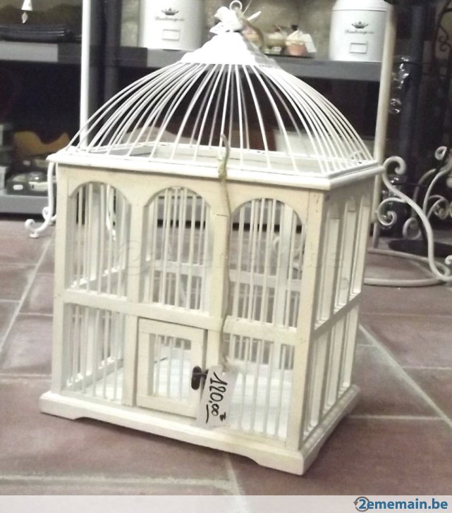 cage oiseaux en bois deco