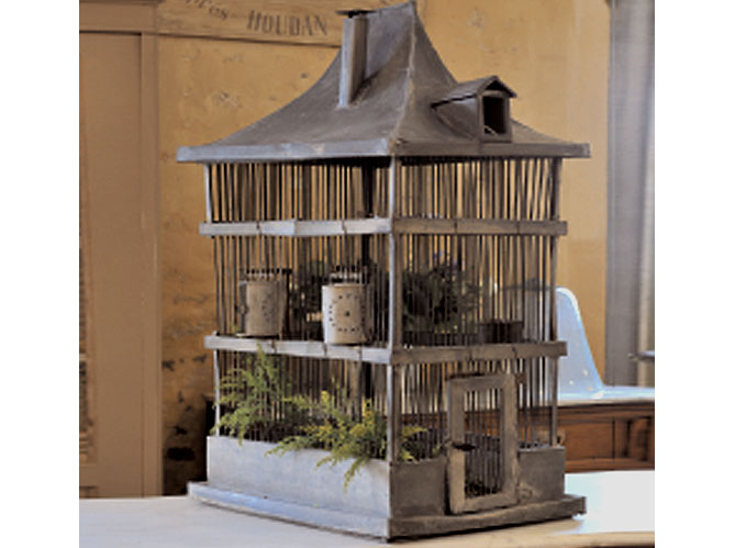 cage oiseaux en bois deco