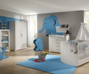 deco chambre bebe garcon bleu et vert