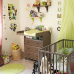 deco chambre bebe vert et blanc