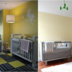 deco chambre bebe vert et blanc