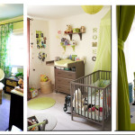 deco chambre bebe vert et blanc