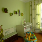 deco chambre bebe vert et blanc