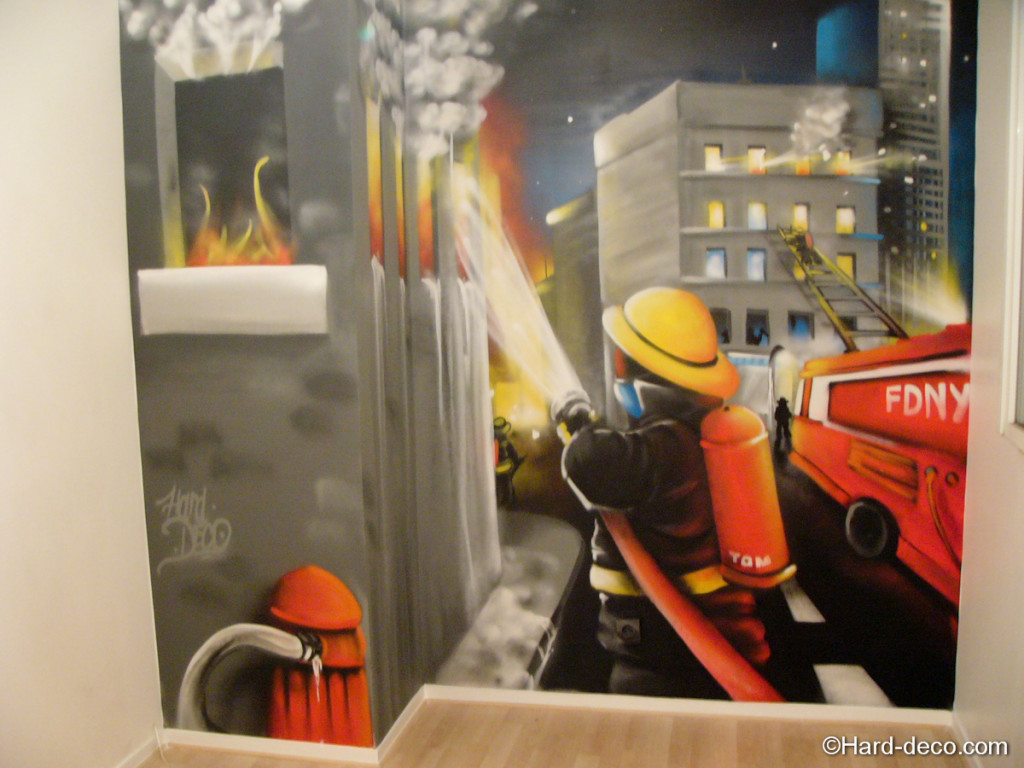 deco chambre garcon pompier