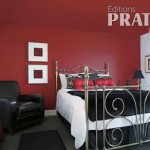 deco de chambre rouge et blanc