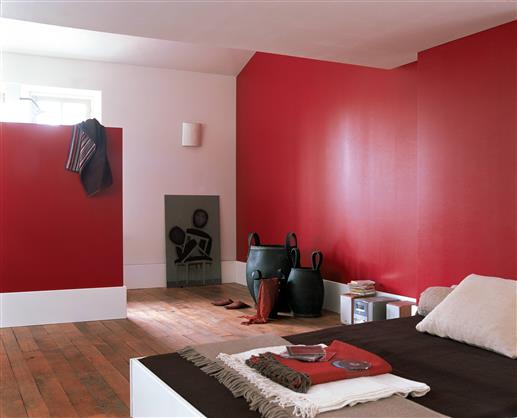 deco de chambre rouge et blanc
