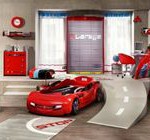 decoration chambre bebe rouge gris