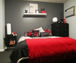 decoration chambre bebe rouge gris