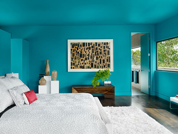 decoration chambre bleu turquoise