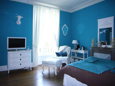 decoration chambre bleu turquoise