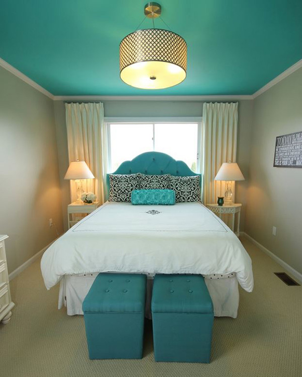 decoration chambre bleu turquoise