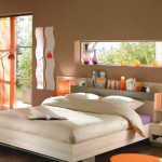 decoration chambre orange et marron
