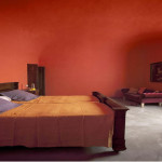 decoration chambre orange et marron