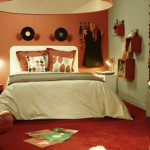 decoration chambre orange et marron