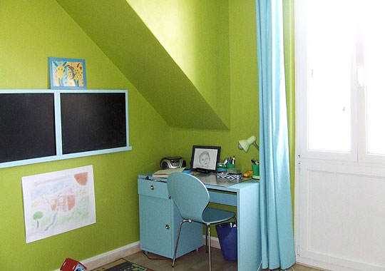 decoration chambre vert anis