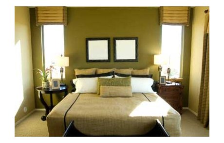 decoration chambre vert et taupe