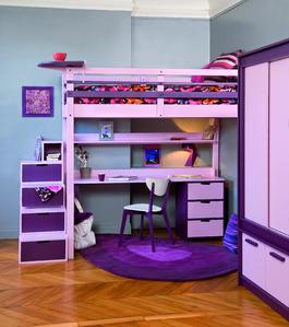 lit mezzanine avec bureau pour fille
