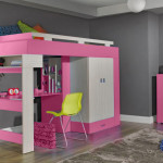 lit mezzanine avec bureau pour fille