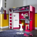 lit mezzanine avec bureau pour fille