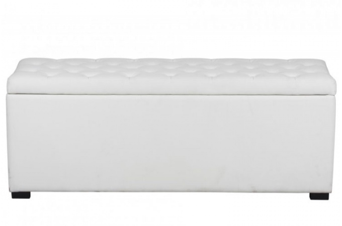 bout de lit capitonne blanc
